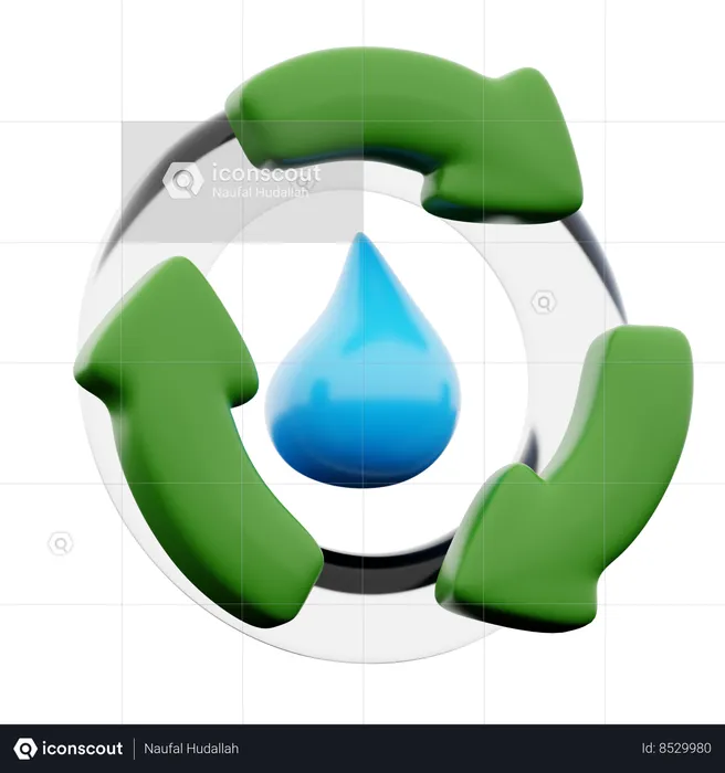 Reciclar aguas residuales  3D Icon