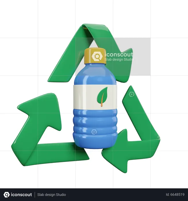 Reciclar botella de plastico  3D Illustration