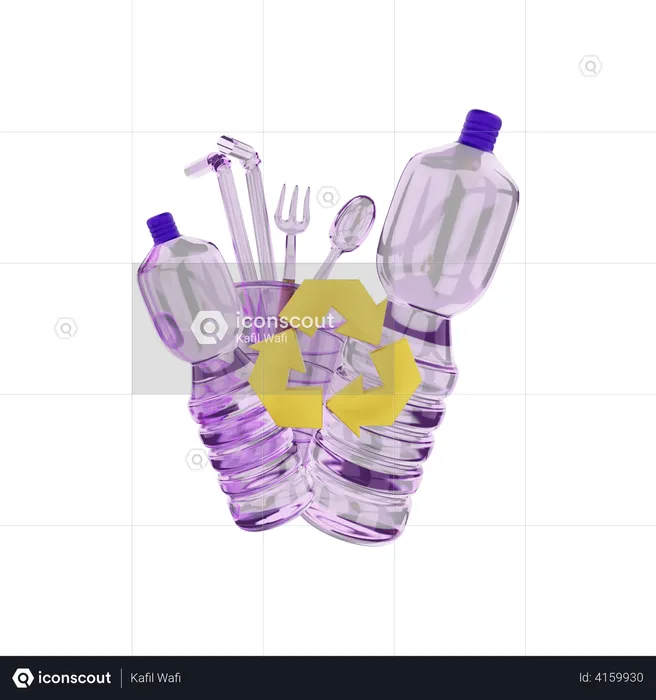 Reciclar botellas de plastico  3D Illustration