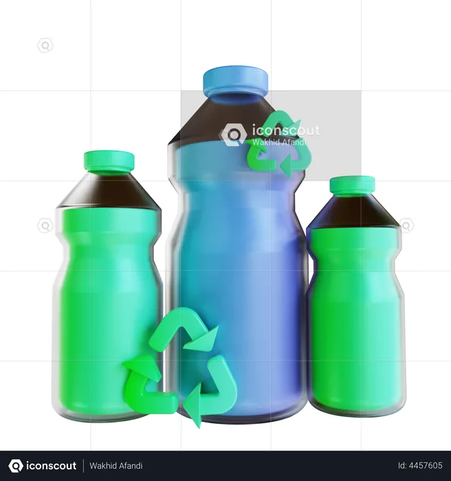 Reciclar botellas de plastico  3D Illustration
