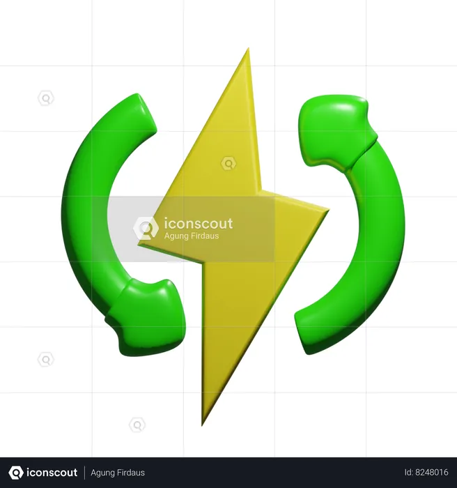 Reciclar energía  3D Icon