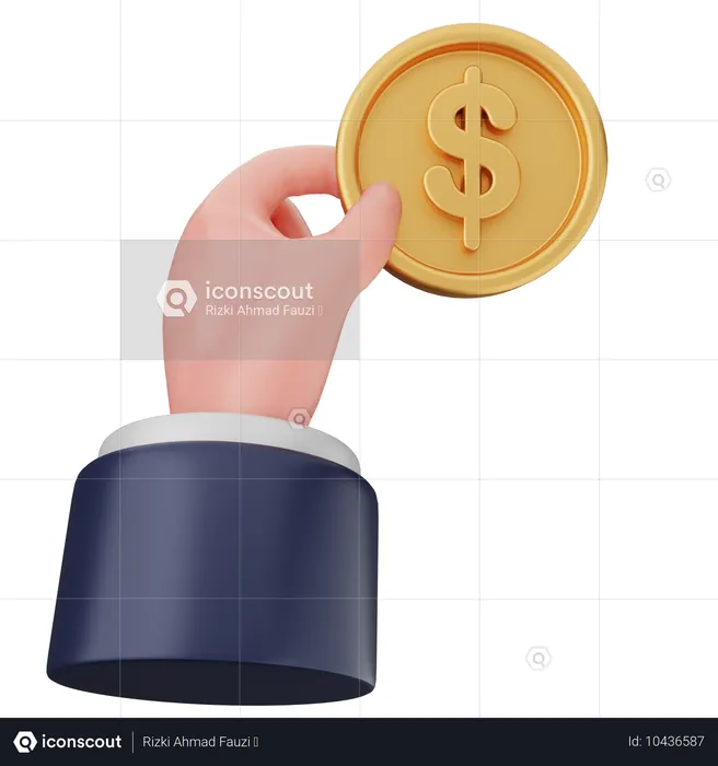 Recoger moneda dinero  3D Icon