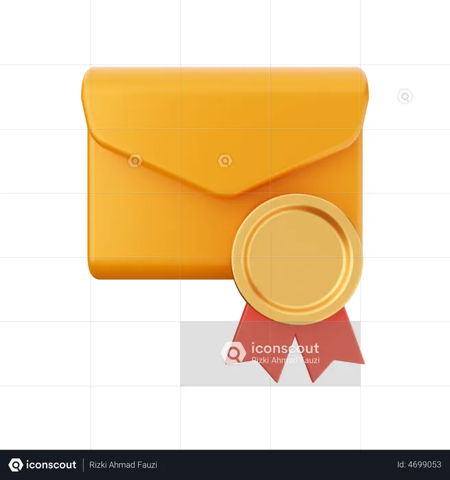 Courrier de récompense  3D Illustration