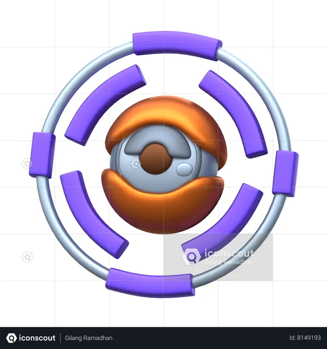 Reconhecimento ocular  3D Icon