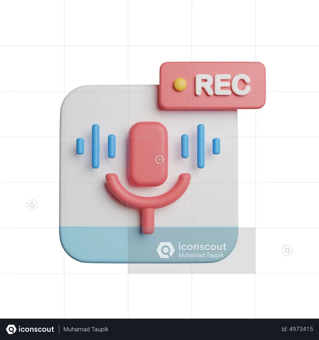 Recording  3D Icon