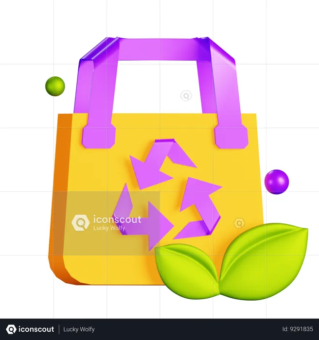 Recycle Bag  3D Icon