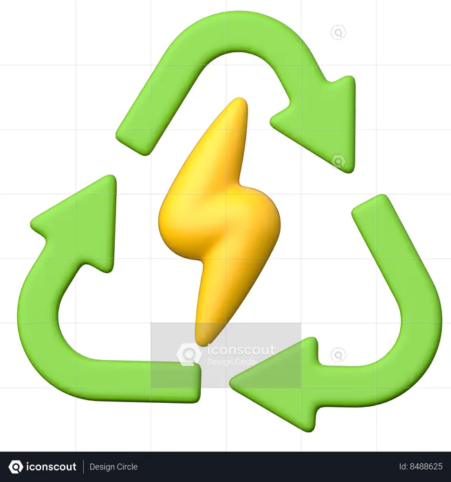 Recycle Electricity  3D Icon