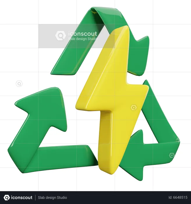 Recycle Electricity  3D Illustration
