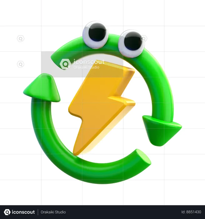 Recycle Energy  3D Icon