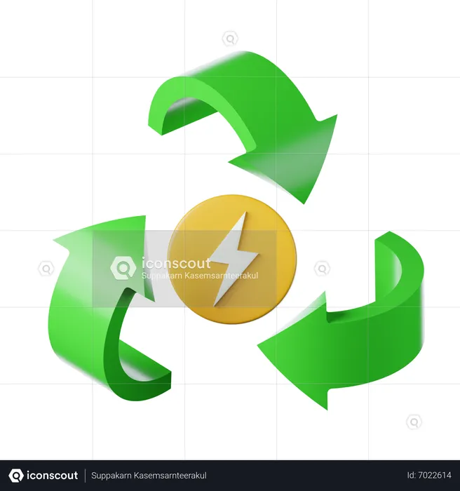 Recycle energy  3D Icon