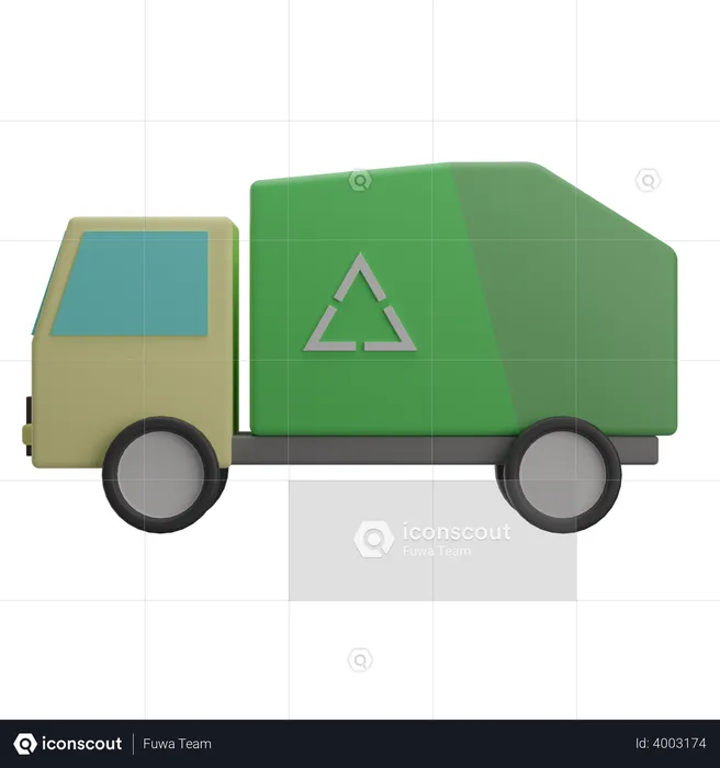 Recycle Garbage Truck  3D Illustration