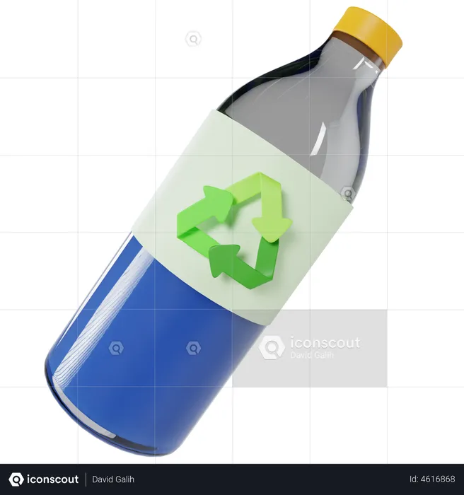 Recycle Glass Bottle  3D Illustration