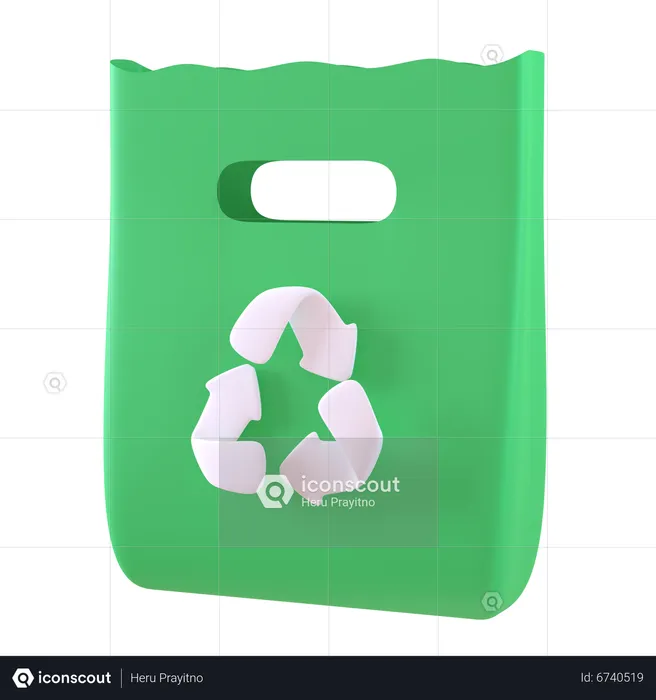 Recycle Paper Bag  3D Icon