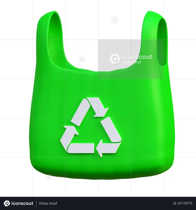 Recycle Plastic Bag  3D Icon