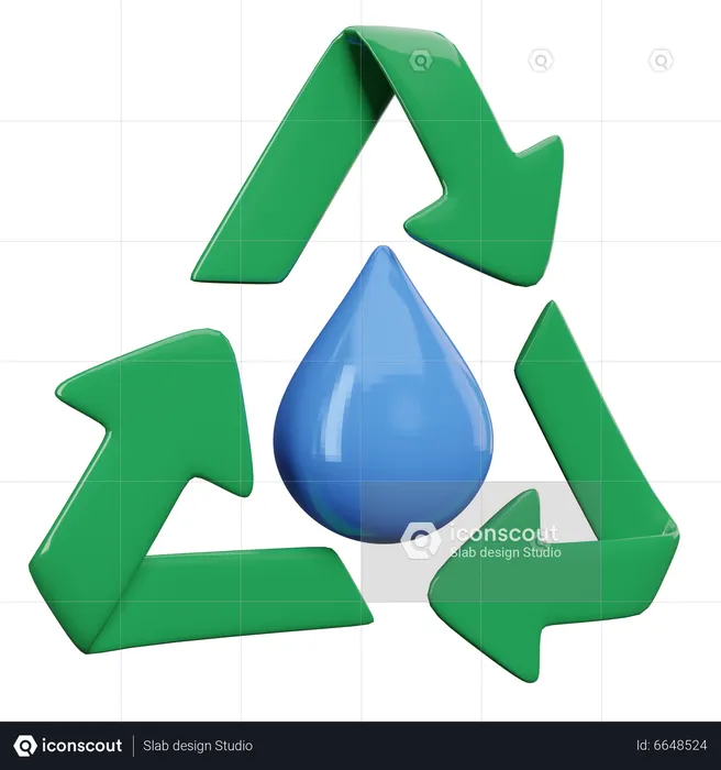 Recycle Water  3D Illustration