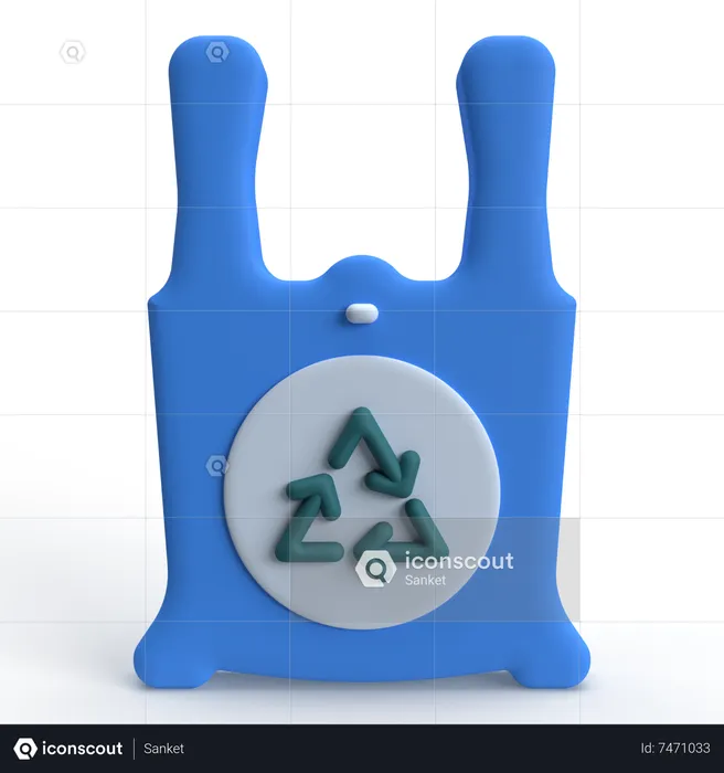 Recycled Plastic Bag  3D Icon