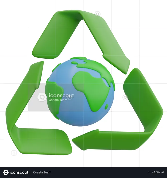 Recycler la terre  3D Icon