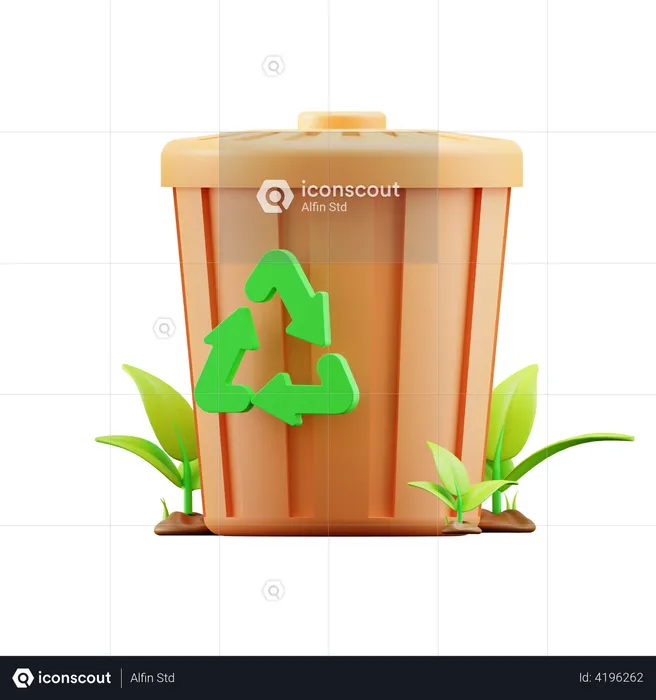 Recycling bin  3D Illustration
