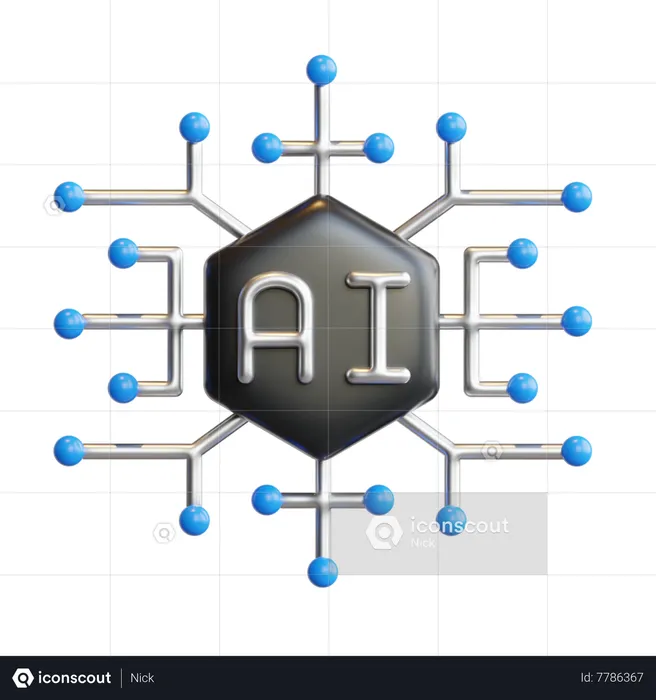 Red de inteligencia artificial  3D Icon