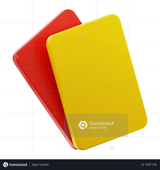 Red And Yellow Card  3D Icon