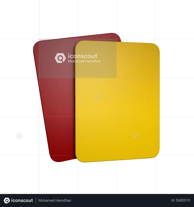Red and Yellow Cards  3D Icon