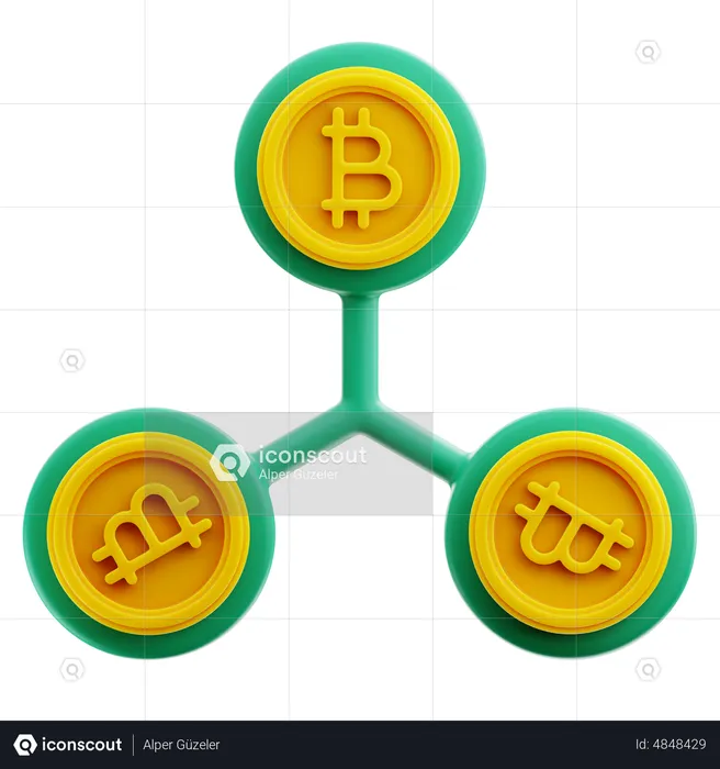 Red bitcoin  3D Icon