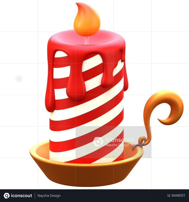 Red candle  3D Icon