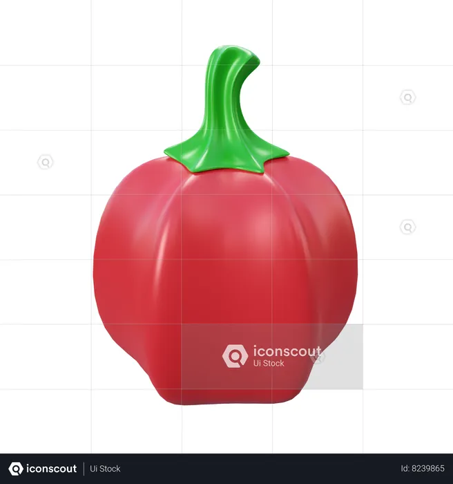 Red Capsicum  3D Icon
