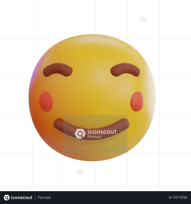 Red Cheeks Emoji Emoji 3D Icon download in PNG, OBJ or Blend format