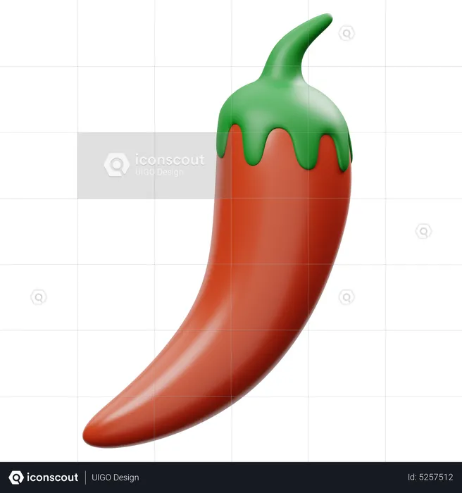 Red Chili  3D Icon