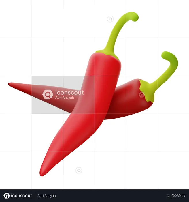 Red Chilli  3D Icon
