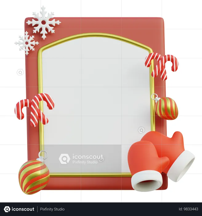 Red Christmas Frame  3D Icon