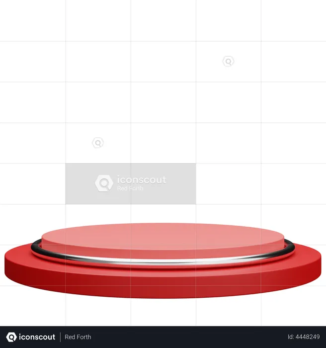 Red Circle Podium  3D Illustration