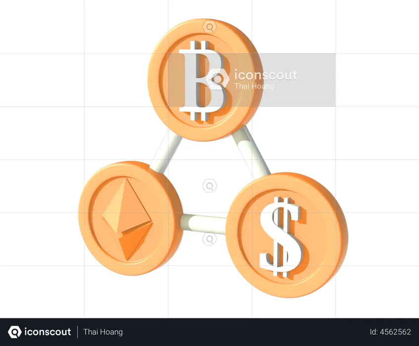 Red de criptomonedas  3D Illustration