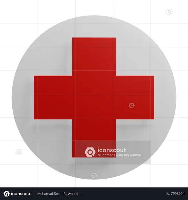 Red Cross Symbol 3D Icon download in PNG, OBJ or Blend format