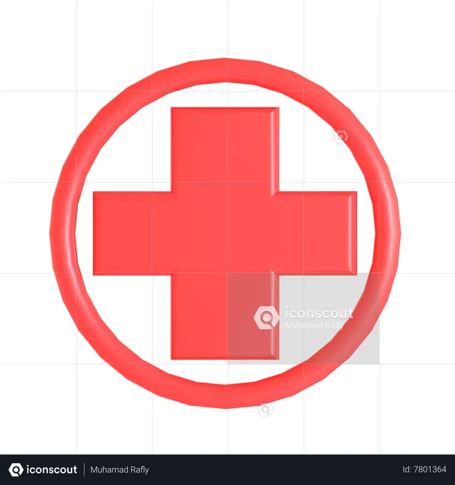 Red Cross Symbol  3D Icon