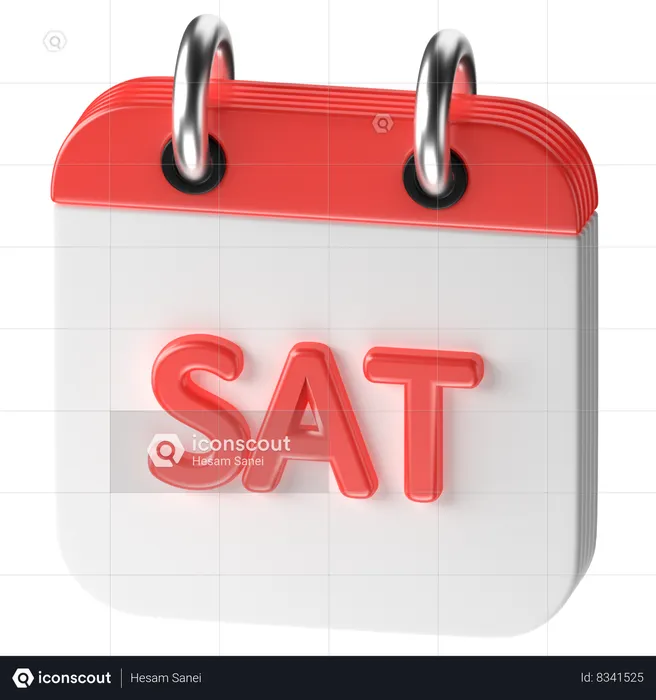 Red Date Saturday  3D Icon