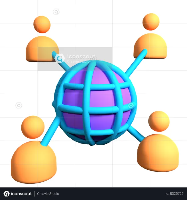 Red de usuarios  3D Icon
