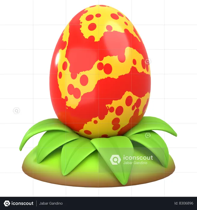 Red Dragon Egg  3D Icon
