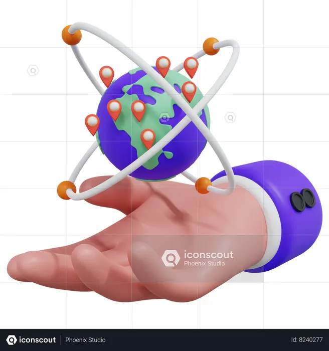 Red empresarial global  3D Icon
