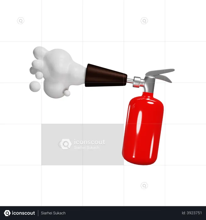 Red Fire Extinguisher Extinguish Fires Foam From Nozzle Protection From Flame  3D Illustration