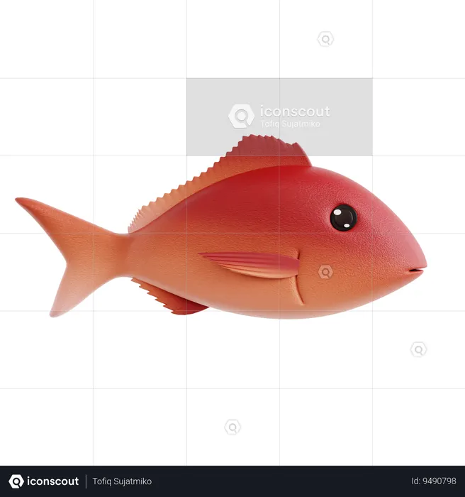 Red Fish  3D Icon