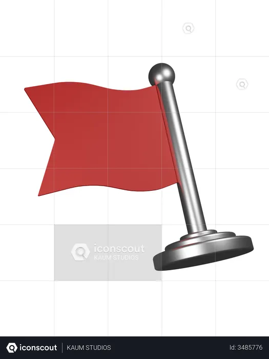 Red Flag  3D Illustration