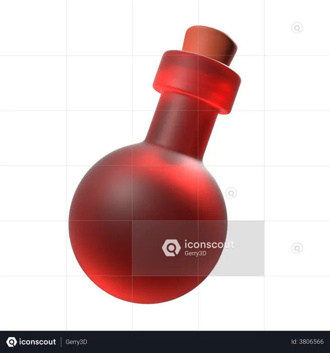 Red Flask  3D Illustration