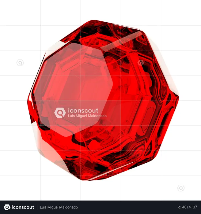 Red Gemstone  3D Icon