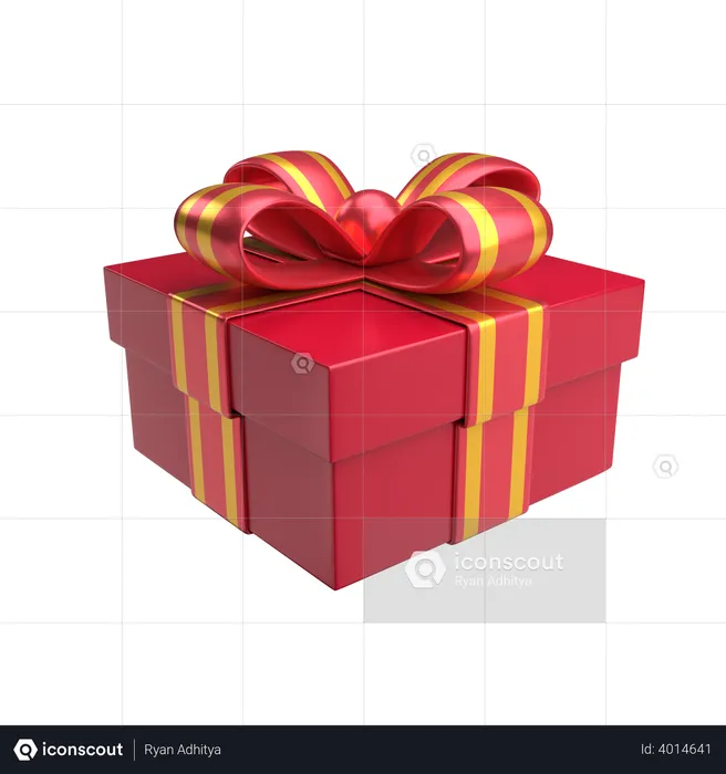 Red Gift  3D Illustration