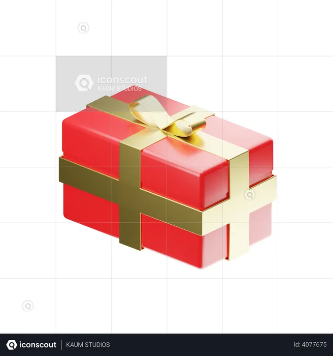 Red Gift Box  3D Illustration