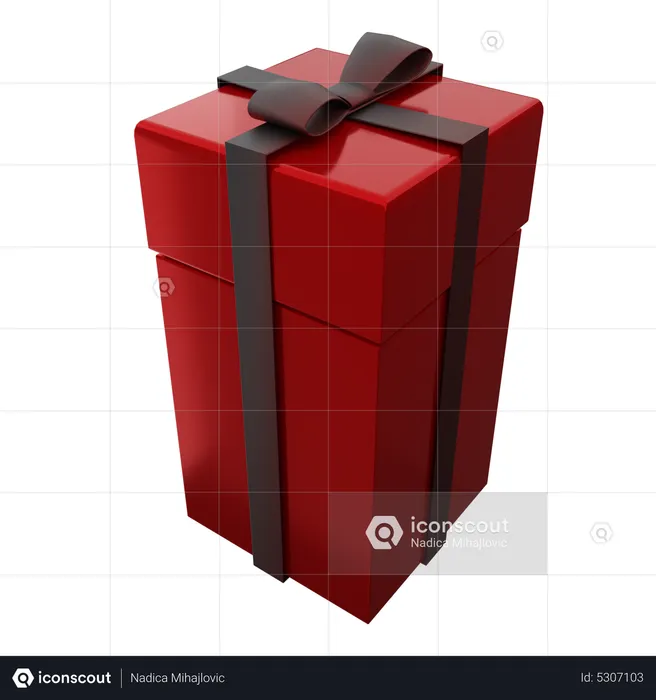 Red Gift Box  3D Icon