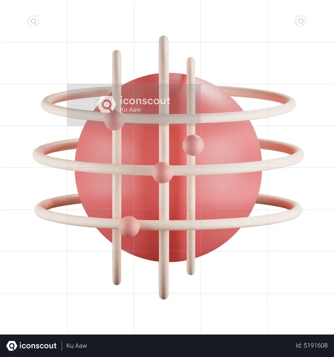 Red global  3D Icon