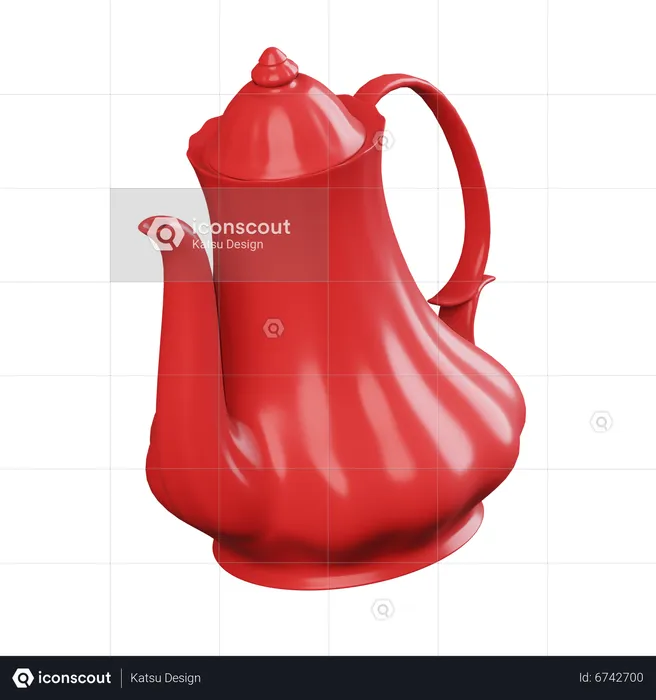 Red Kettle  3D Icon